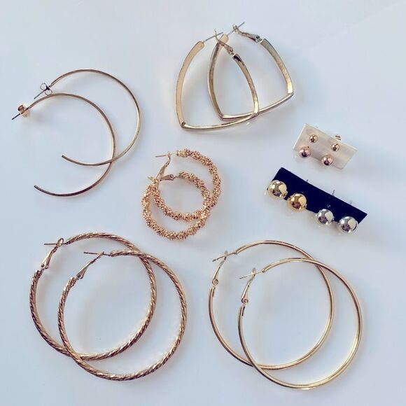 Good Hoop Earrings Lot - Picture 1 of 8
